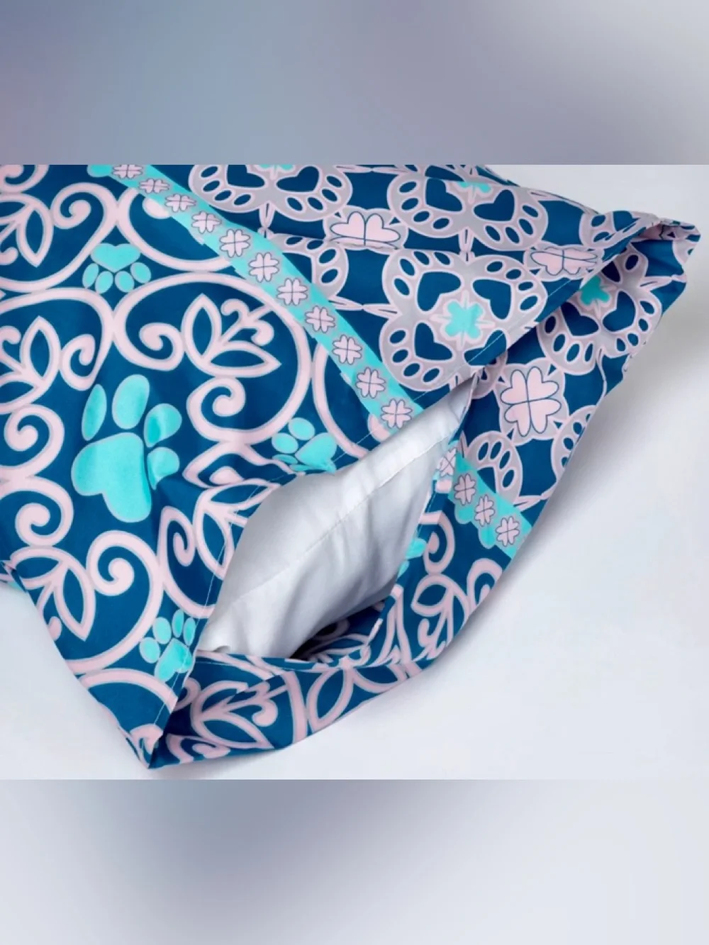 Perfectly Patterned Paws Blue Sheet Set - King
